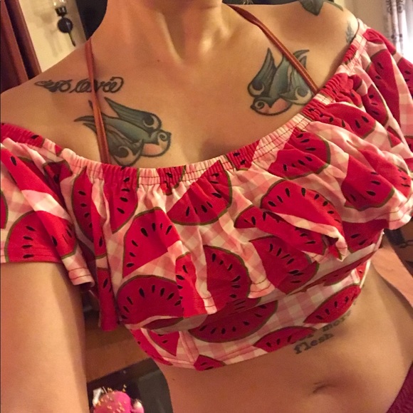 NWT Nasty gal watermelon cropped top - Picture 6 of 6